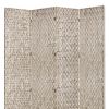 84" Silver Wood Folding Four Panel Screen Room Divider