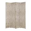 84" Silver Wood Folding Four Panel Screen Room Divider