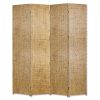 84" Gold Wood Folding Four Panel Screen Room Divider