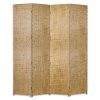 84" Gold Wood Folding Four Panel Screen Room Divider