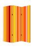 72" Orange And Yellow Canvas Folding Three Panel Screen Room Divider
