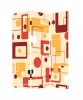 72" Orange And Yellow Canvas Folding Three Panel Screen Room Divider