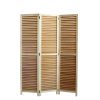 67" Natural Solid Wood Panel Screen Room Divider