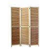 67" Natural Solid Wood Panel Screen Room Divider