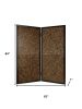 84" Brown Folding Two Panel Screen Room Divider