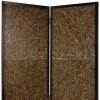 84" Brown Folding Two Panel Screen Room Divider
