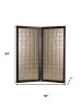 84" Gold Fabric Folding Two Panel Screen Room Divider