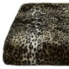 70" X 50" Black Brown And Ivory Faux Fur Leopard Plush Throw Blanket