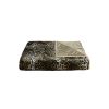 70" X 50" Black Brown And Ivory Faux Fur Leopard Plush Throw Blanket