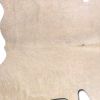 6' X 7' Off White Cowhide Cowhide Print Handmade Area Rug