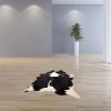 6' X 7' Black And White Cowhide Animal Print Area Rug