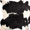 6' X 7' Black And White Cowhide Animal Print Area Rug