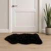 2' X 3' Black Shag Sheepskin Area Rug