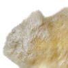 6' Runner Gold and White Wool Shag Sheepskin Area Rug