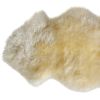 6' Runner Gold and White Wool Shag Sheepskin Area Rug