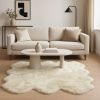 6' X 6' Natural Sheepskin Non Skid Area Rug