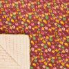 50" X 70" Maroon Yellow and Green Kantha Cotton Floral Throw Blanket with Embroidery