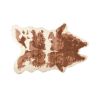 4' X 5' Brown And Ivory Faux Cowhide Animal Print Area Rug