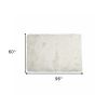 5' X 8' Off White Faux Fur Area Rug