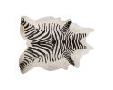 6' X 7' Black And Off White Cowhide Zebra Print Area Rug