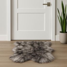 Metallic Silver Animal Print Area Rug