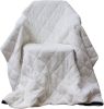 60" X 80" Navy Blue Fleece And Microfiber Quilted Plush Throw Blanket