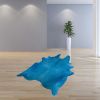 6' X 7' Blue Cowhide Area Rug