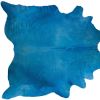 6' X 7' Blue Cowhide Area Rug