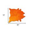 6' X 7' Orange Cowhide Area Rug