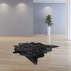 6' X 7' Black And Gold Cowhide Cowhide Print Area Rug