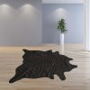 6' X 7' Black Cowhide Handmade Area Rug