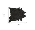 6' X 7' Black Cowhide Handmade Area Rug