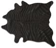 6' X 7' Black Cowhide Handmade Area Rug