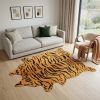 72" X 84" Tiger Chocolate On Natural Cowhide - Rug