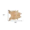 6' X 7' Tan And White Cowhide Cowhide Print Area Rug
