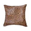 18" Orange and Black Cowhide Throw Pillow