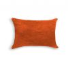 12" X 20" Orange Genuine Cowhide Lumbar Throw Pillow