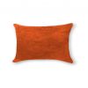 12" X 20" Orange Genuine Cowhide Lumbar Throw Pillow