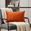 12" X 20" Orange Genuine Cowhide Lumbar Throw Pillow