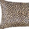 12" X 20" Orange and Black Cowhide Throw Pillow