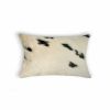 12" X 20" Black And White Cowhide Throw Pillow