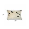 12" X 20" Black And White Cowhide Throw Pillow