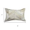 12" X 20" Natural Chevron Cowhide Throw Pillow