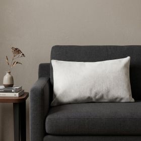 12" X 20" Off White Cowhide Throw Pillow