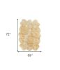 6' X 6' Gold Shag Sheepskin Area Rug