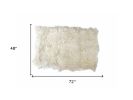 4' X 6' White Genuine Sheepskin Shag Area Rug
