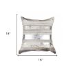 18" Gray and Silver Striped Cowhide Throw Pillow