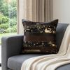 18" Brown and Gold Abstract Cowhide Throw Pillow