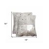 Set of Two Silver and Gray Cowhide Throw Pillow