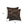 Set of Two 18" Chocolate Cowhide Throw Pillows